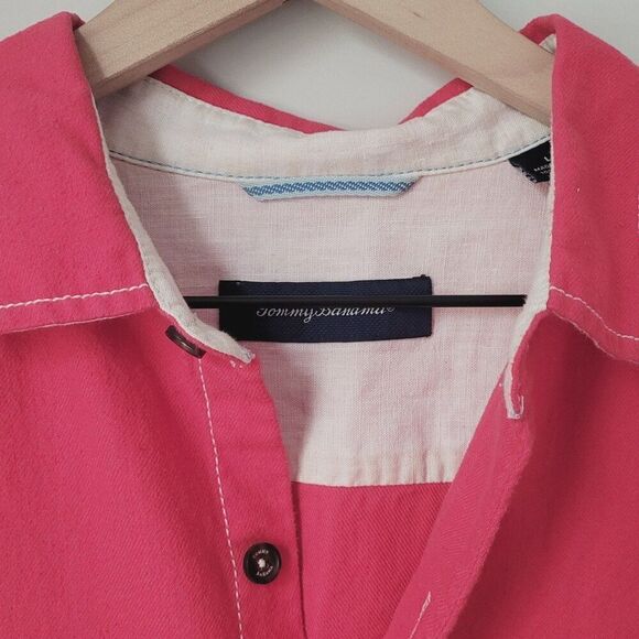 Tommy Bahama Heavyweight Cotton Red Button Down Shirt Size Large - Picture 7 of 11